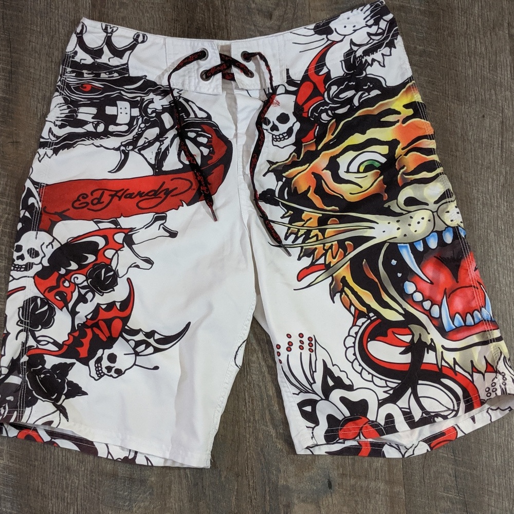 Ed Hardy by Christian Audigier Swim Shorts Size 32